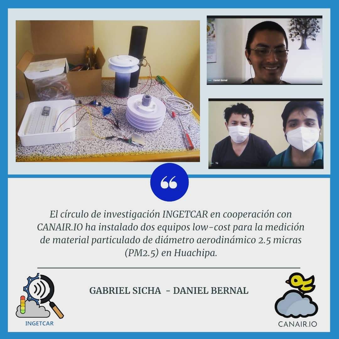 Apoyando iniciativas ciudadanas y académicas como la del Grupo INGETCAR de Lima Perú, que ya tiene 4 sensores instalados