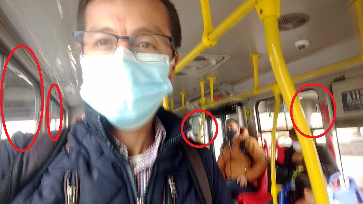 Medición de CO2 en un viaje en TransMilenio entre Portal Norte y Marly para estimar niveles de ventilación