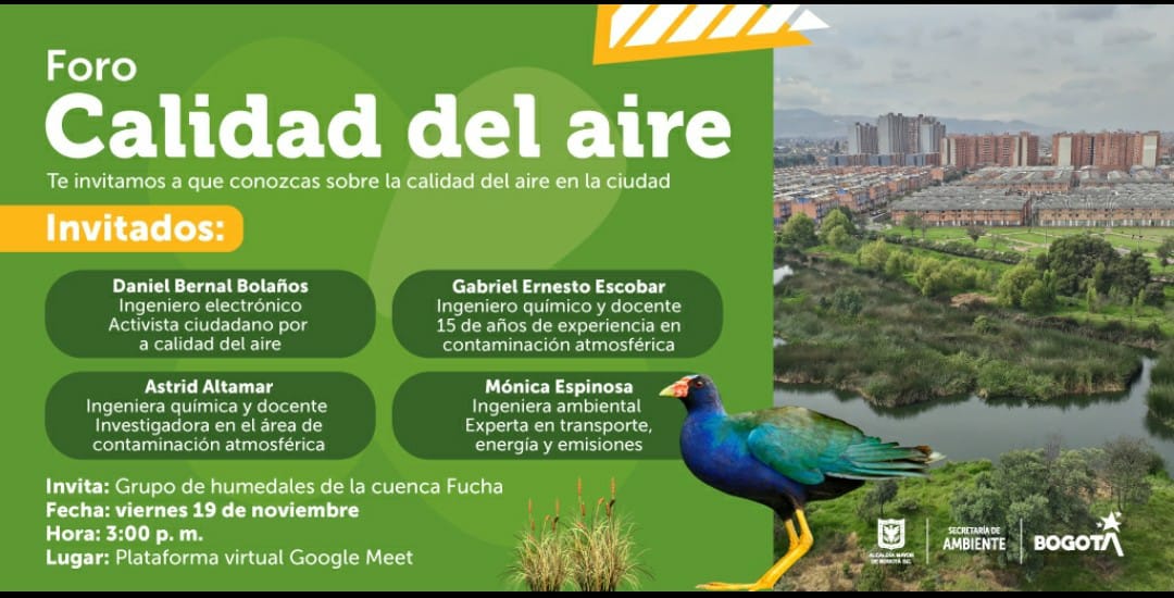 Foro virtual #CalidadDelAire del Grupo de humedales, Secretaría de Ambiente de Bogotá.