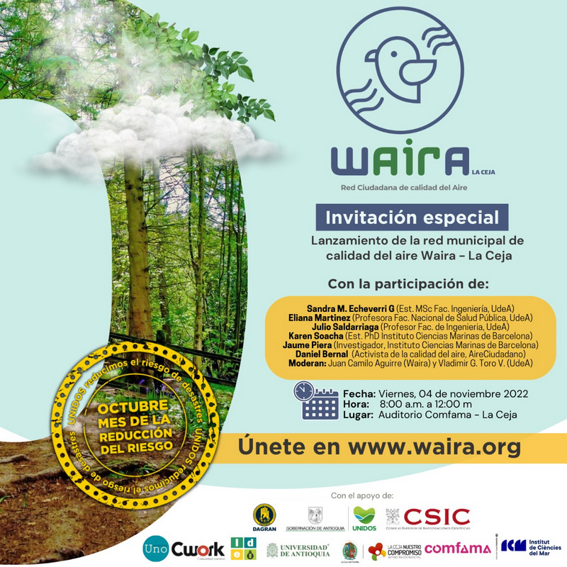 Lanzamiento de la Red Municipal de #CalidadDelAire Waira, en La Ceja Antioquia