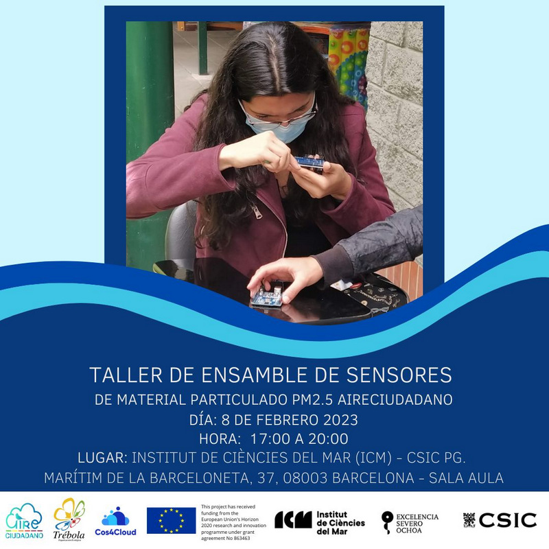 Taller de ensamble de sensores AireCiudadano en Barcelona, España
