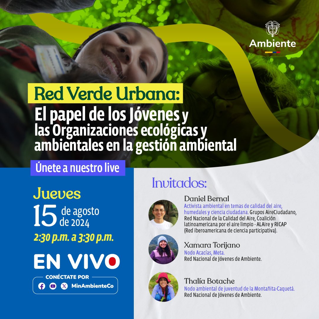 Conferencia con el Ministerio de Ambiente sobre experiencias inspiradoras de jovenes y ONGs