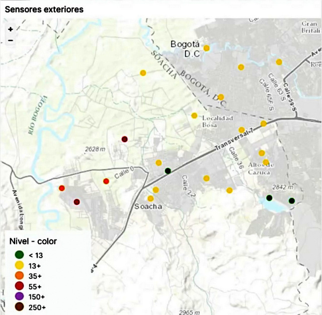 Reporte de mala calidad del aire en el municipio de Soacha por la red AireCiudadano